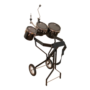 Schlagzeugwagen mit 3 Toms, Hi-Hat Halterung, 1 Beckenhalter