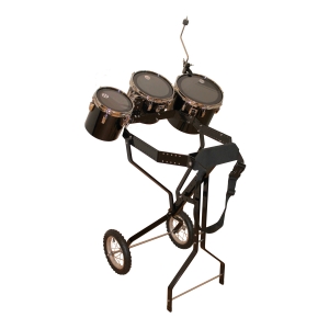 Schlagzeugwagen mit 3 Toms, Hi-Hat Rosette, 1 Beckenhalter