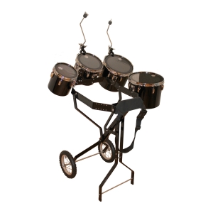 Schlagzeugwagen mit 4 Toms, Hi-Hat Rosette, 2 Beckenhalter