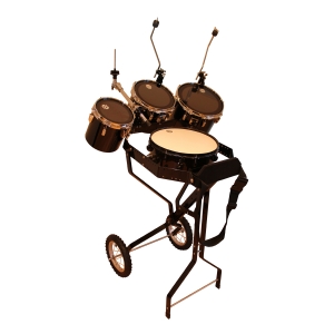 Schlagzeugwagen mit Snare, 3 Toms, Hi-Hat Halterung, 2 Beckenhalter