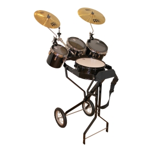 Schlagzeugwagen mit Snare, 3 Toms, Hi-Hat Halterung, 2 Becken