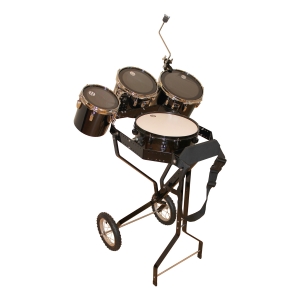 Schlagzeugwagen mit Snare, 3 Toms, Hi-Hat Rosette, 1 Beckenhalter