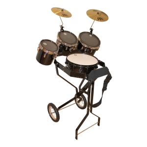 Schlagzeugwagen mit Snare, 3 Toms, Hi-Hat Rosette, 2 Becken
