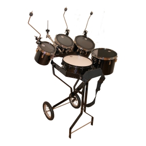 Schlagzeugwagen mit Snare, 4 Toms, Hi-Hat Halterung, 3 Beckenhalter