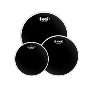 Evans Black Chrome Tom Tom Schlagfell Set, schwarz