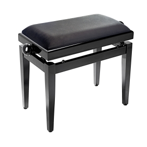 Stagg Klavierbank PB05 schwarz hochglanz mit Samt Sitzfl�che schwarz