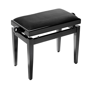 Stagg Klavierbank PB05 schwarz hochglanz mit gerippter Samt Sitzfl�che schwarz