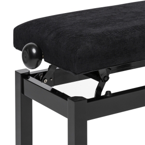 Stagg Klavierbank PB36 schwarz hochglanz mit Samt Sitzfl�che schwarz Bild 2