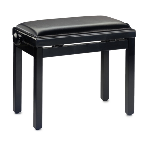 Stagg Klavierbank PB39 schwarz hochglanz mit Kunstleder Sitzfl�che schwarz
