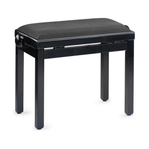 Stagg Klavierbank PB39 schwarz hochglanz mit gerippter Samt Sitzfl�che schwarz
