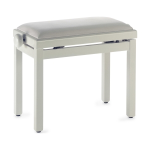 Stagg Klavierbank PB39 Elfenbein hochglanz mit Samt Sitzfl�che wei�