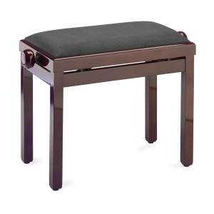 Stagg Klavierbank PB39 Mahagoni hochglanz mit Samt Sitzfl�che schwarz
