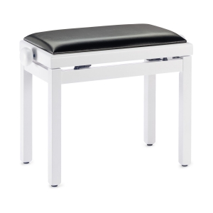 Stagg Klavierbank PB39 wei� matt mit Kunstleder Sitzfl�che schwarz