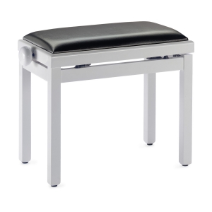 Stagg Klavierbank PB39 wei� hochglanz mit Vinyl Sitzfl�che schwarz