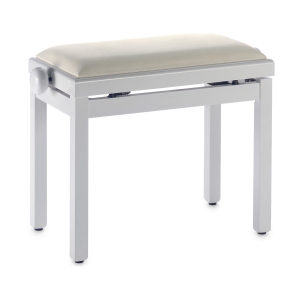 Stagg Klavierbank PB39 wei� hochglanz mit Samt Sitzfl�che beige