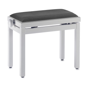 Stagg Klavierbank PB39 wei� hochglanz mit Samt Sitzfl�che schwarz