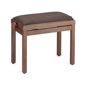 Stagg Klavierbank PB39 helles Walnuss matt mit Samt Sitzfl�che braun