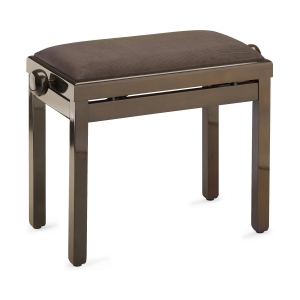 Stagg Klavierbank PB39 Walnuss hochglanz mit Samt Sitzfl�che braun