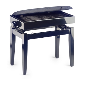 Stagg Klavierbank PB55 schwarz hochglanz mit Samt Sitzfl�che schwarz
