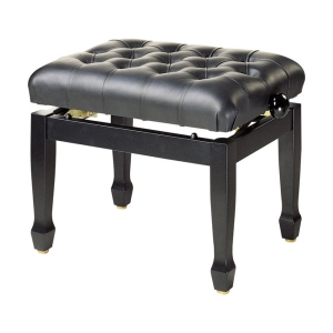 Stagg Klavierbank PB85 schwarz hochglanz mit Leder Sitzfl�che schwarz feuerfest