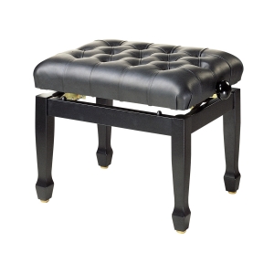 Stagg Klavierbank PB85 schwarz hochglanz mit Kunstleder Sitzflche schwarz feuerfest