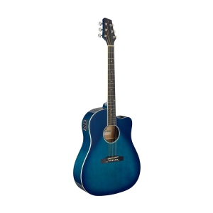 Stagg el. akustische Slope Shoulder Dreadnought Gitarre transparent blau