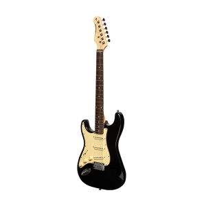 Stagg Standard S E-Gitarre Brilliant Black Linksh�ndermodell