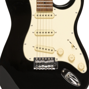 Stagg E-Gitarre 55 Serie mit Paulowniakorpus Schwarz gl�nzend Bild 2