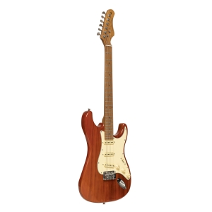 Stagg E-Gitarre 55 Serie mit Paulowniakorpus Fiesta Red gl�nzend