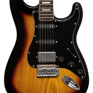 Stagg E-Gitarre mit Erlenkorpus Sunburst Bild 2