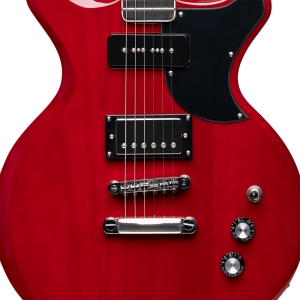 Stagg E-Gitarre Silveray DC Modell mit Mahagonikorpus Kirsch Transparent Bild 2