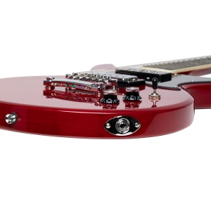 Stagg E-Gitarre Silveray DC Modell mit Mahagonikorpus Kirsch Transparent Bild 5