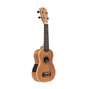 Stagg e-Akustische Sopran Ukulele mit Decke aus Sapele