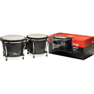 Stagg Latin Holz Bongos 6,5 und 7,5 Zoll schwarz