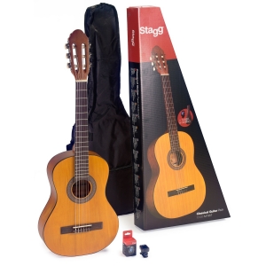 Stagg 3/4 Gitarre natural im Set mit Tasche und Stimmger�t