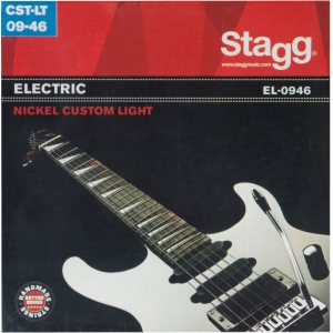 Stagg vernickelter Stahl Saitensatz f�r E-Gitarre custom light