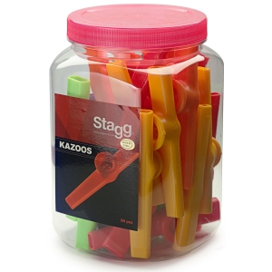 Box mit 30 Stagg Kazoos farbig