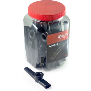 Box mit 30 Stagg Kazoos schwarz