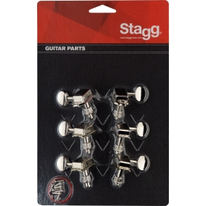 Stagg Fender Style In Line Mechaniken f�r E-Gitarre Nickel