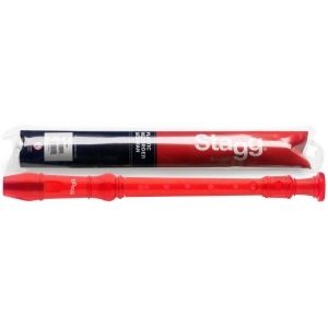 Stagg Sopran Blockflte aus ABS mit deutscher Griffweise rot