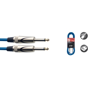 Instrumentenkabel, Klinke/Klinke (M/M), 3 m, robuste Stecker, Blau, S-Serie