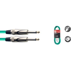 Instrumentenkabel, Klinke/Klinke (M/M), 3 m, robuste Stecker, Gr�n, S-Serie