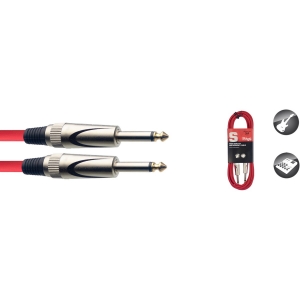 Instrumentenkabel, Klinke/Klinke (M/M), 3 m, robuste Stecker, Rot, S-Serie