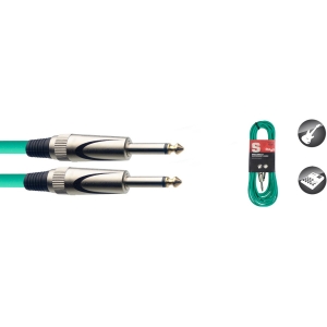 Instrumentenkabel, Klinke/Klinke (M/M), 6 m, robuste Stecker, Gr�n, S-Serie