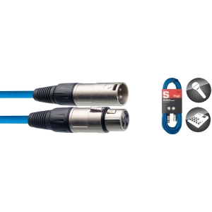 Mikrofonkabel, XLR/XLR (m/f), 10 m , blau