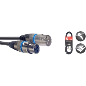 Mikrofonkabel, XLR/XLR (m/f), 1 m, Ring Blau