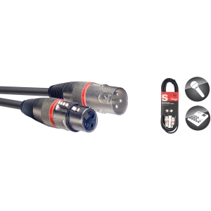 Mikrofonkabel, XLR/XLR (m/f), 1 m (3'), Ring Rot