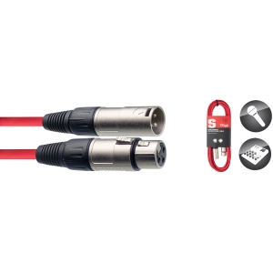 Mikrofonkabel, XLR/XLR (m/f), 3 m, rot