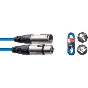 Mikrofonkabel, XLR/XLR (m/f), 6 m, blau
