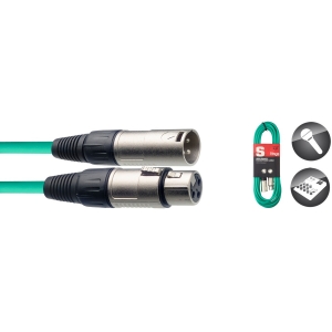 Mikrofonkabel, XLR/XLR (m/f), 6 m, gr�n